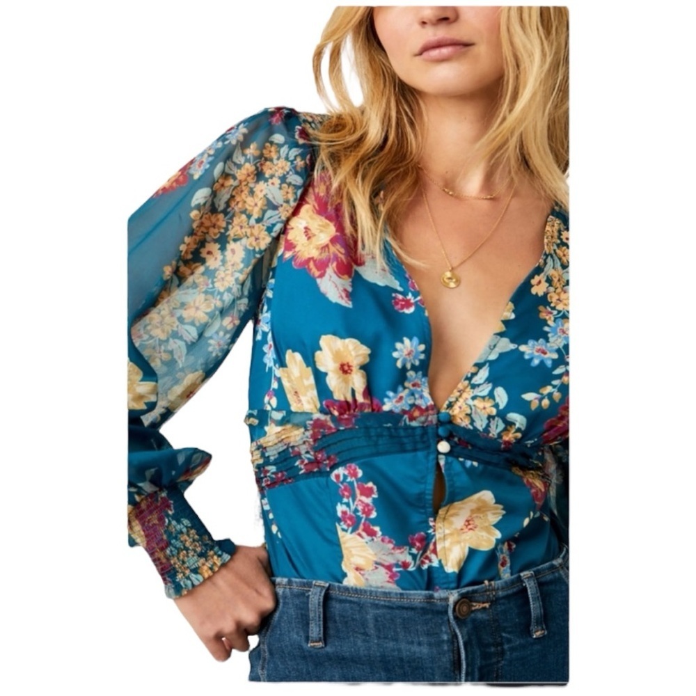 NWOT Free People Intimately wanderlust floral print bodysuit - Picture 9 of 11